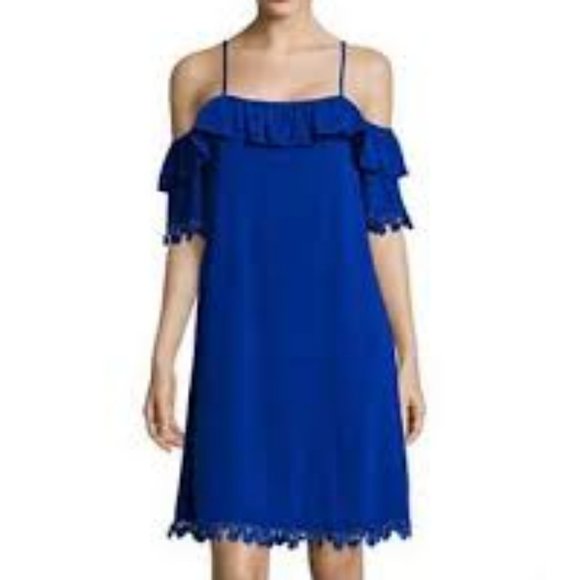 STYLUS Dresses & Skirts - 5 for $10 cold shoulder tassel dress sapphire